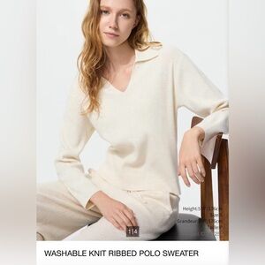 Uniqlo knit ribbed polo size M